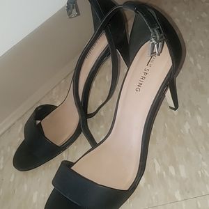 Black heeled sandals
